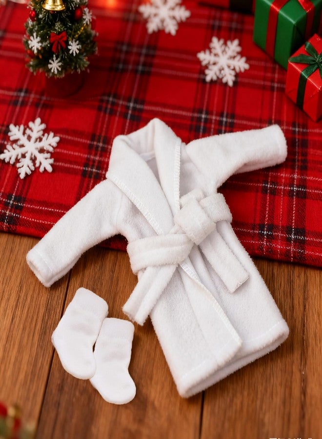 i-Beeboo Christmas Elf Doll Accessories Kit, Over 10Pcs Holiday Elf Doll Bath Clothes Sets Include Bathrobe Socks Bathtub Towel for Christmas Decoration - Image 4